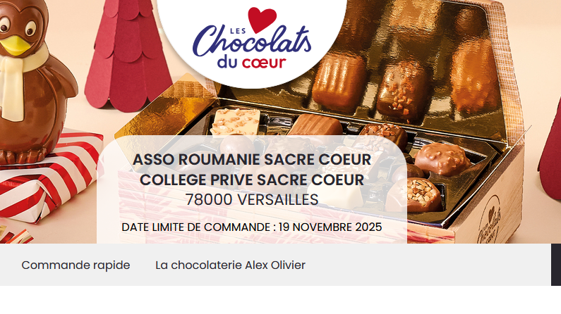 Offrez des chocolats de Noël et aidez l’association Roumanie Sacré-Coeur